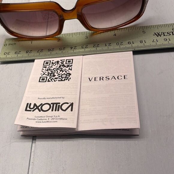 Versace Sunglasses Womans Rectangular Frame Bling Y2k‎ Gradient Lenses W COA - Picture 11 of 15